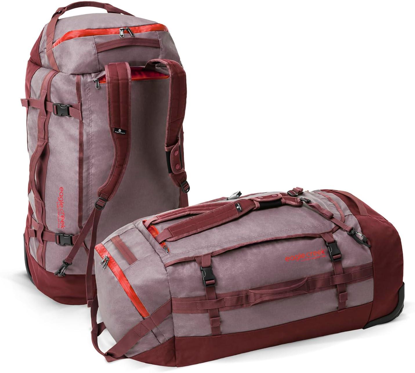 imageEagle Creek Cargo Hauler 130L Rolling Duffle Bag with Wheels and Handle TuckAway Backpack Straps EasyAccess End Pocket ampamp ULid Main Compartment CurrantCurrant