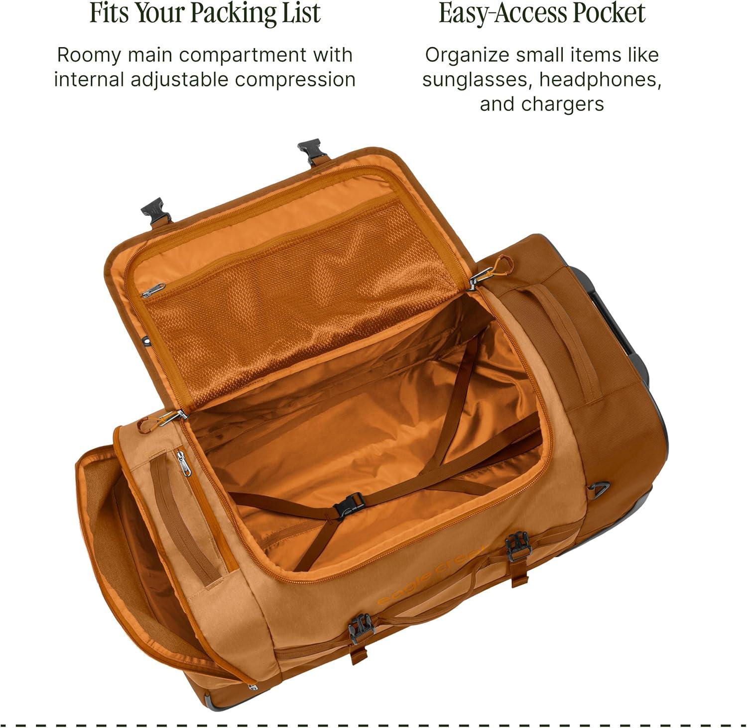 imageEagle Creek Cargo Hauler XT Wheeled Duffel Wheeled Backpack Duffel Deployable Backpack Straps Lockable ULid ampamp Easy Access Compartment 29quot CharcoalIron Orange