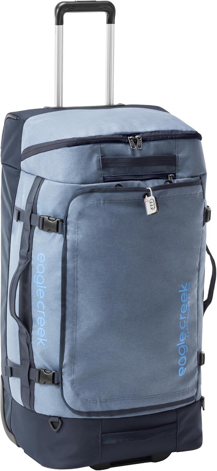 imageEagle Creek Cargo Hauler XT Wheeled Duffel Wheeled Backpack Duffel Deployable Backpack Straps Lockable ULid ampamp Easy Access Compartment 32quot Glacier BlueGlacier Blue
