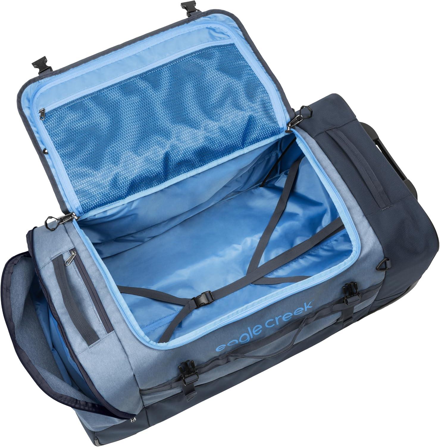 imageEagle Creek Cargo Hauler XT Wheeled Duffel Wheeled Backpack Duffel Deployable Backpack Straps Lockable ULid ampamp Easy Access Compartment 32quot Glacier BlueGlacier Blue