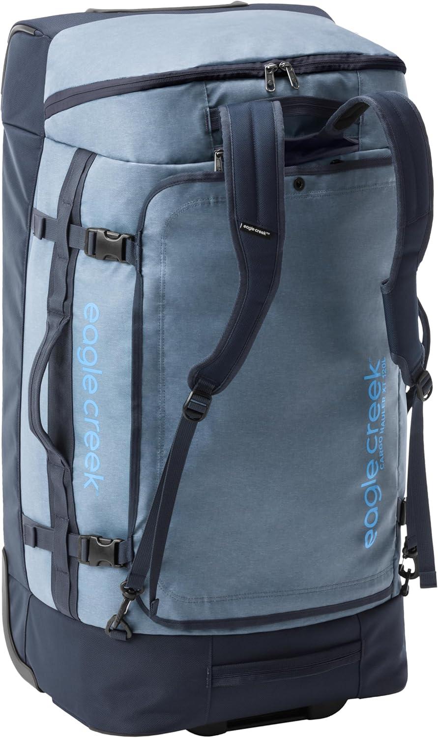 imageEagle Creek Cargo Hauler XT Wheeled Duffel Wheeled Backpack Duffel Deployable Backpack Straps Lockable ULid ampamp Easy Access Compartment 32quot Glacier BlueGlacier Blue