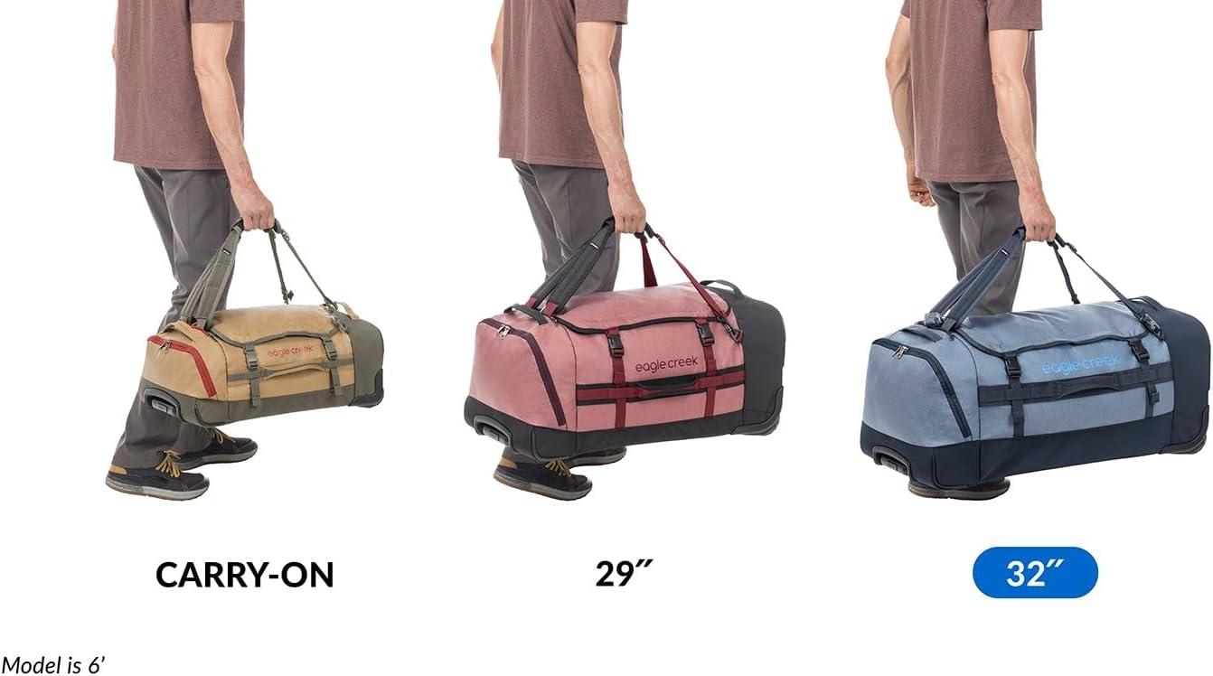 imageEagle Creek Cargo Hauler XT Wheeled Duffel Wheeled Backpack Duffel Deployable Backpack Straps Lockable ULid ampamp Easy Access Compartment 32quot Glacier BlueGlacier Blue