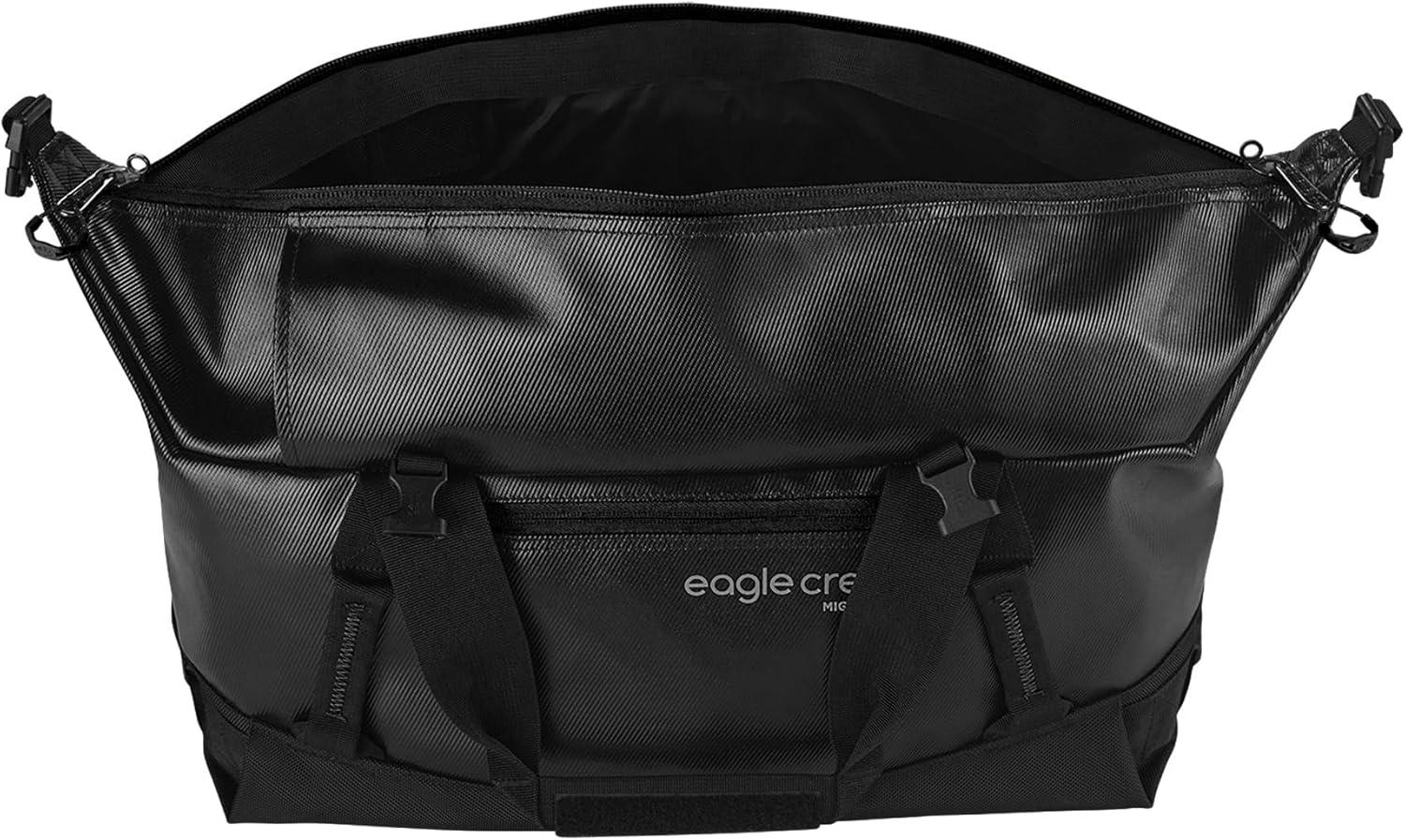 imageEagle Creek Migrate 40L Duffel Bag Lightweight Durable Travel Duffel WeatherResistant Fabric Comfortable Shoulder Straps Perfect for Weekend GetawaysMidnight Black