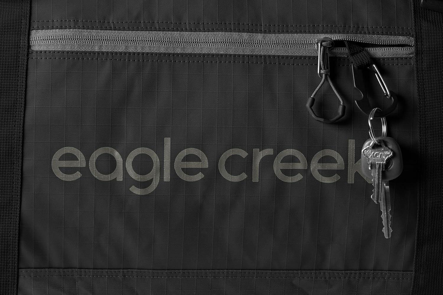imageEagle Creek No Matter What Rolling Duffel Durable Rolling Bag for Travel Adjustable Shoulder Strap Heavy Duty Wheels Lockable Zippers Multiple Carry Options 110L Atlantic BlueBlack