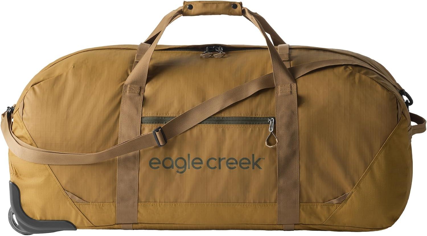 imageEagle Creek No Matter What Rolling Duffel Durable Rolling Bag for Travel Adjustable Shoulder Strap Heavy Duty Wheels Lockable Zippers Multiple Carry Options 130L Safari BrownSafari Brown