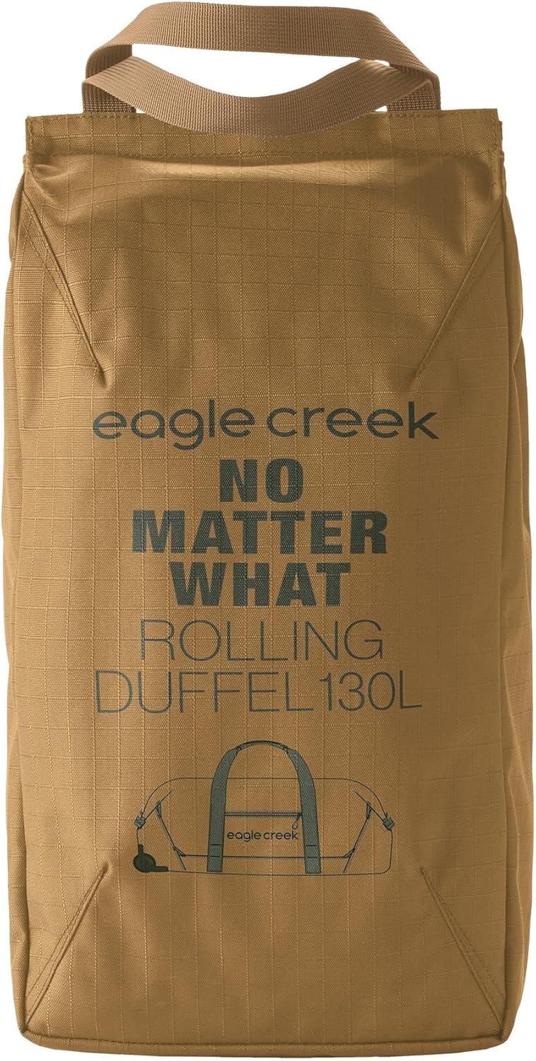 imageEagle Creek No Matter What Rolling Duffel Durable Rolling Bag for Travel Adjustable Shoulder Strap Heavy Duty Wheels Lockable Zippers Multiple Carry Options 130L Safari BrownSafari Brown