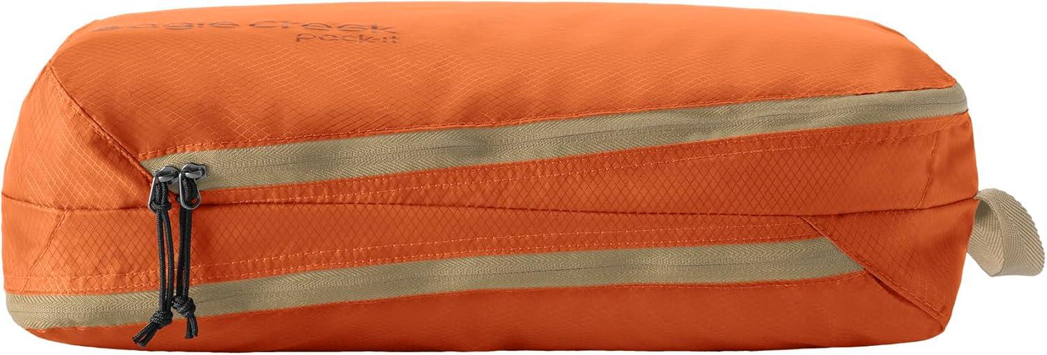 imageEagle Creek PackIt Isolate CleanDirty Packing Cube Dual Compartment Packing Cubes for Optimizing Luggage Space Lightweight Recycled Fabric Washable Medium Blue DawnMandarin