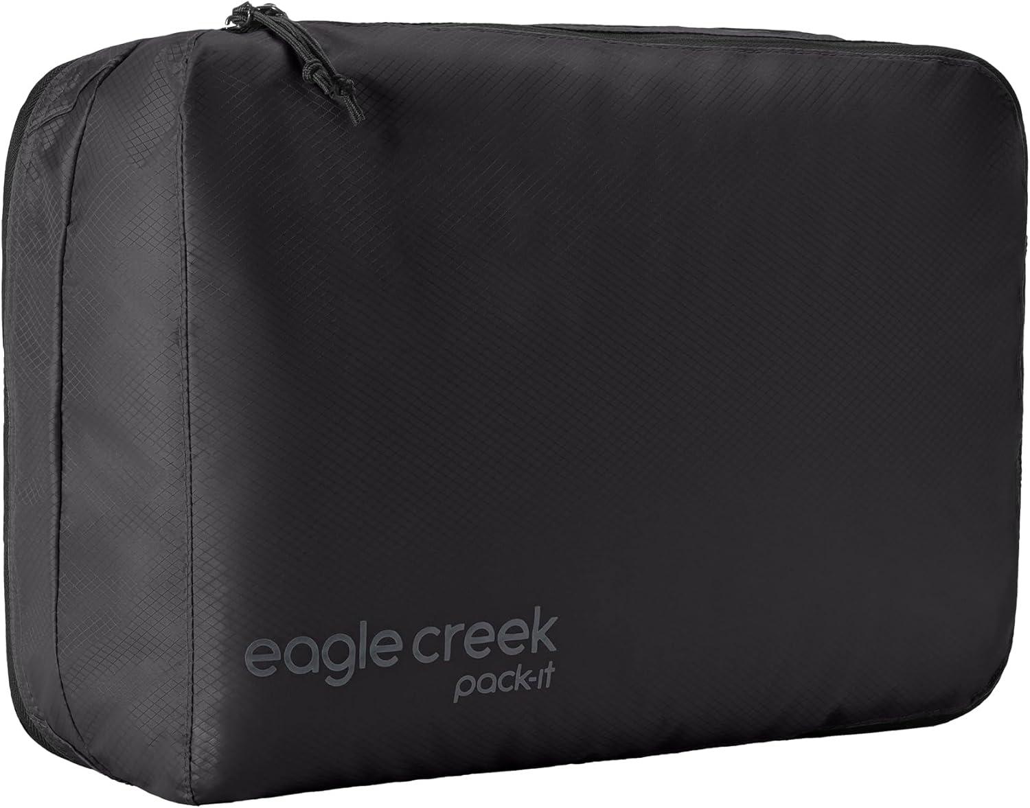 imageEagle Creek PackIt Isolate CleanDirty Packing Cube Dual Compartment Packing Cubes for Optimizing Luggage Space Lightweight Recycled Fabric Washable Medium Blue DawnBlack