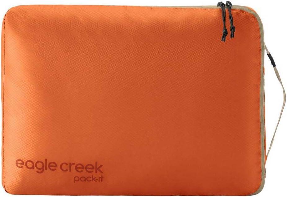 imageEagle Creek PackIt Isolate Cube Lightweight Clothes Packing Cube for Maximizing Luggage Space Angled Zippered Opening Convenient Top Handle WaterResistant Medium Blue DawnMandarin