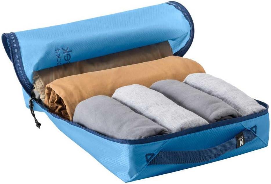 imageEagle Creek PackIt Isolate Cube Lightweight Clothes Packing Cube for Maximizing Luggage Space Angled Zippered Opening Convenient Top Handle WaterResistant Medium Blue DawnBlue Dawn