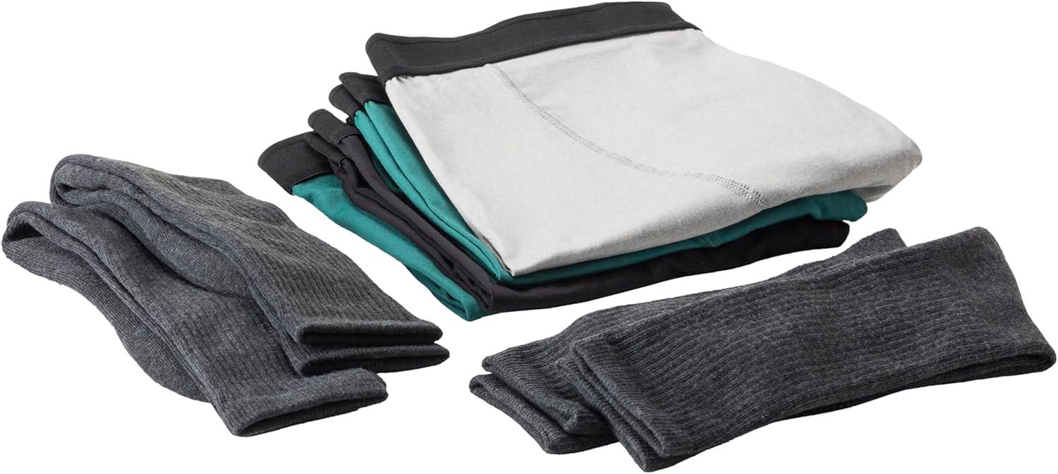 imageEagle Creek PackIt Isolate Cube Lightweight Clothes Packing Cube for Maximizing Luggage Space Angled Zippered Opening Convenient Top Handle WaterResistant Medium Blue DawnWillow Green