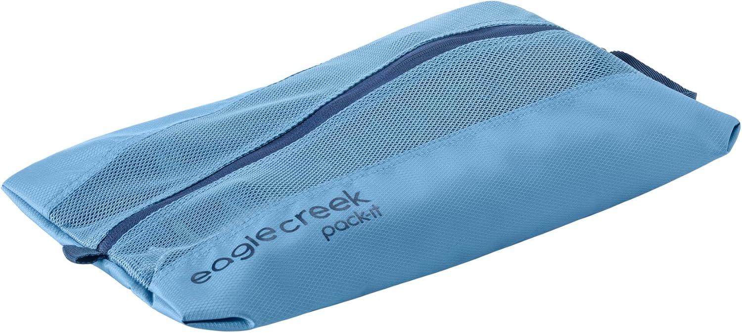 imageEagle Creek PackIt Isolate Shoe Sack Shoe Bags for Travel with Durable Breathable EasyView Mesh Top QuickGrab Handle ampamp OutofBag Attachment Roots and Shoots Duck Green Isolate NewBlue Dawn Reveal New
