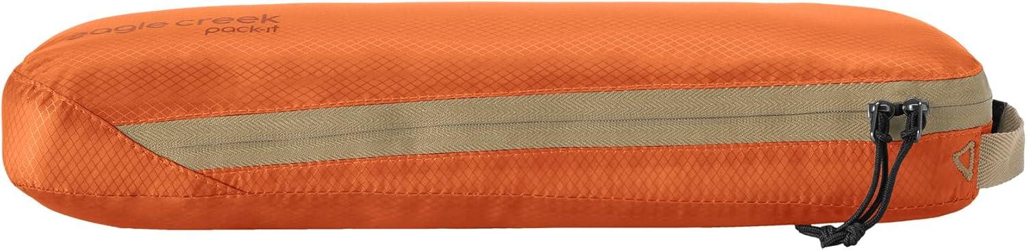 imageEagle Creek PackIt Isolate Slim Cube Compact Travel Organizer for Versatile Packing of Small Items Angled Zipper Opening EcoFriendly Convenient Top Handle Medium MandarinMandarin