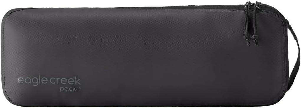imageEagle Creek PackIt Isolate Slim Cube Compact Travel Organizer for Versatile Packing of Small Items Angled Zipper Opening EcoFriendly Convenient Top Handle Medium MandarinBlack Isolate New