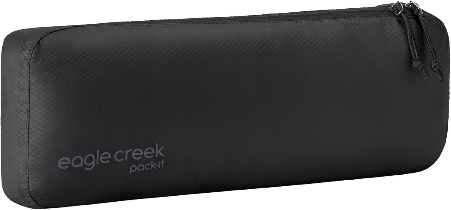 imageEagle Creek PackIt Isolate Slim Cube Compact Travel Organizer for Versatile Packing of Small Items Angled Zipper Opening EcoFriendly Convenient Top Handle Medium MandarinBlack Isolate New
