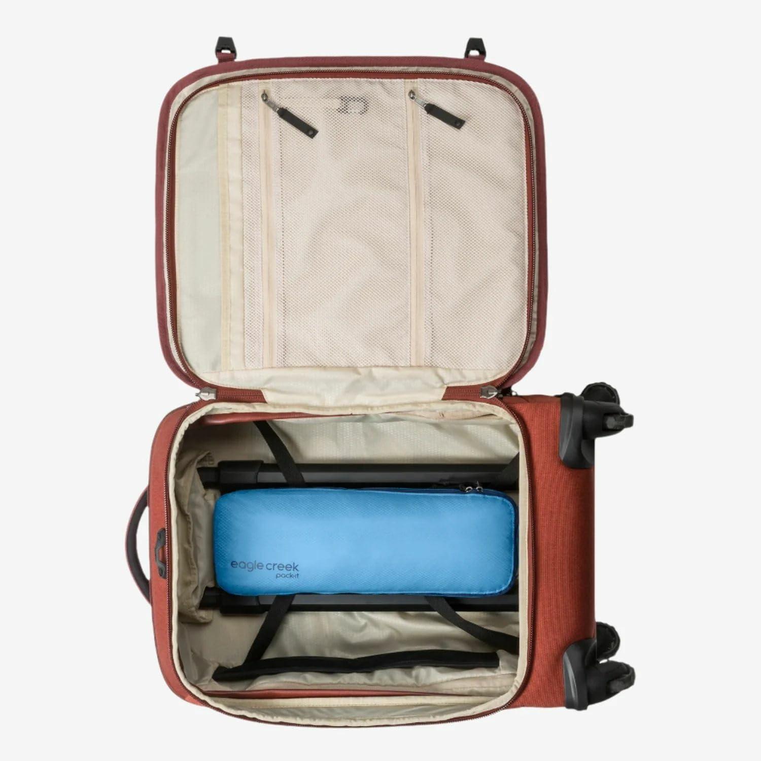 imageEagle Creek PackIt Isolate Slim Cube Compact Travel Organizer for Versatile Packing of Small Items Angled Zipper Opening EcoFriendly Convenient Top Handle Medium MandarinBlue