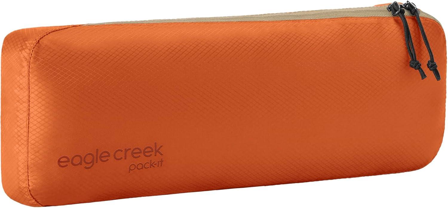 imageEagle Creek PackIt Isolate Slim Cube Compact Travel Organizer for Versatile Packing of Small Items Angled Zipper Opening EcoFriendly Convenient Top Handle Medium MandarinMandarin