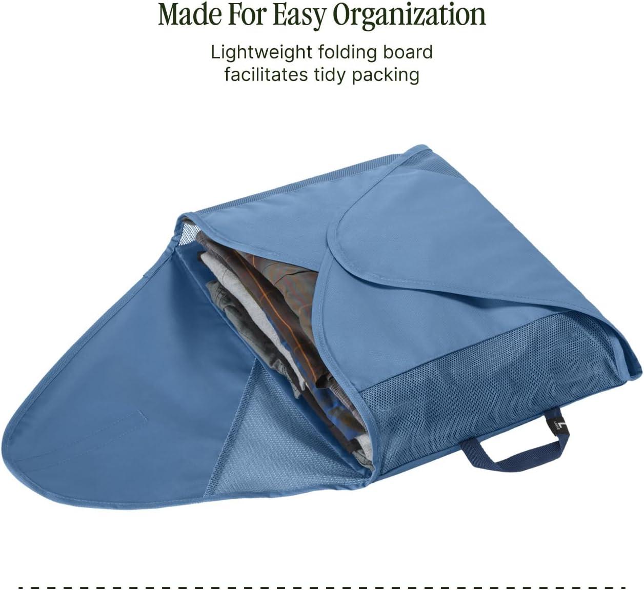 imageEagle Creek PackIt Original Garment Folder Travel Garment Bag with Compression Wings to Maximize Luggage Space Convenient Top Handle Quick Drying Material Willow Green LargeBlue Dawn