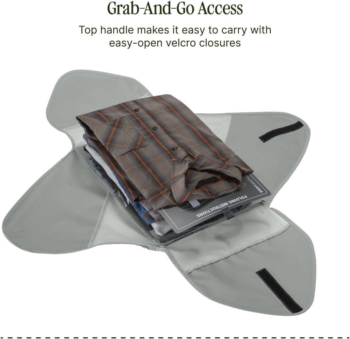 imageEagle Creek PackIt Original Garment Folder Travel Garment Bag with Compression Wings to Maximize Luggage Space Convenient Top Handle Quick Drying Material Willow Green LargeGrey