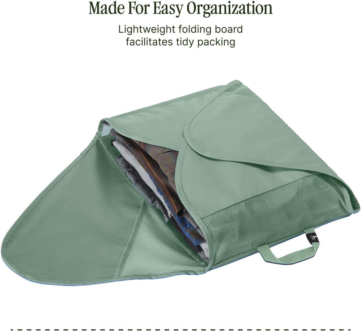 imageEagle Creek PackIt Original Garment Folder Travel Garment Bag with Compression Wings to Maximize Luggage Space Convenient Top Handle Quick Drying Material Willow Green LargeGreen