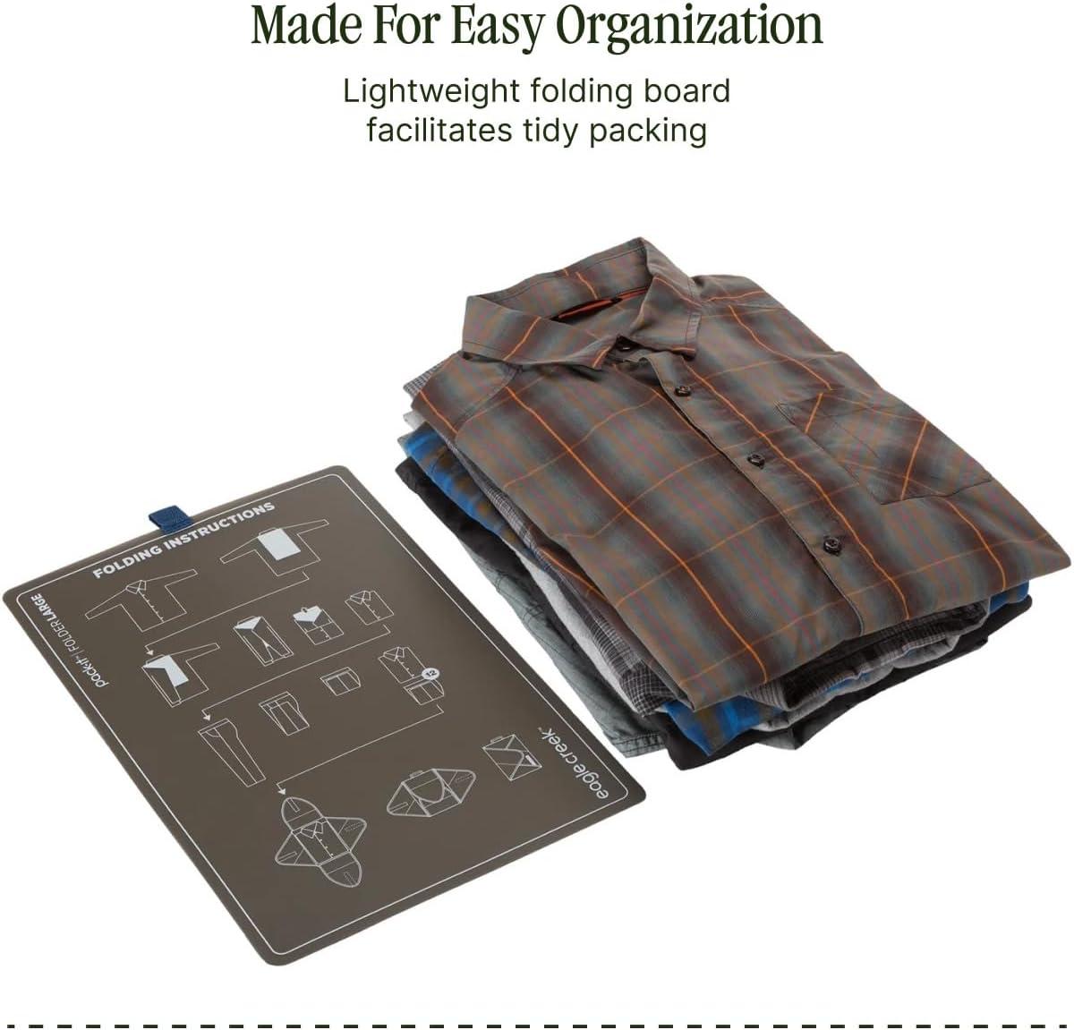 imageEagle Creek PackIt Original Garment Folder Travel Garment Bag with Compression Wings to Maximize Luggage Space Convenient Top Handle Quick Drying Material Willow Green LargeGrey