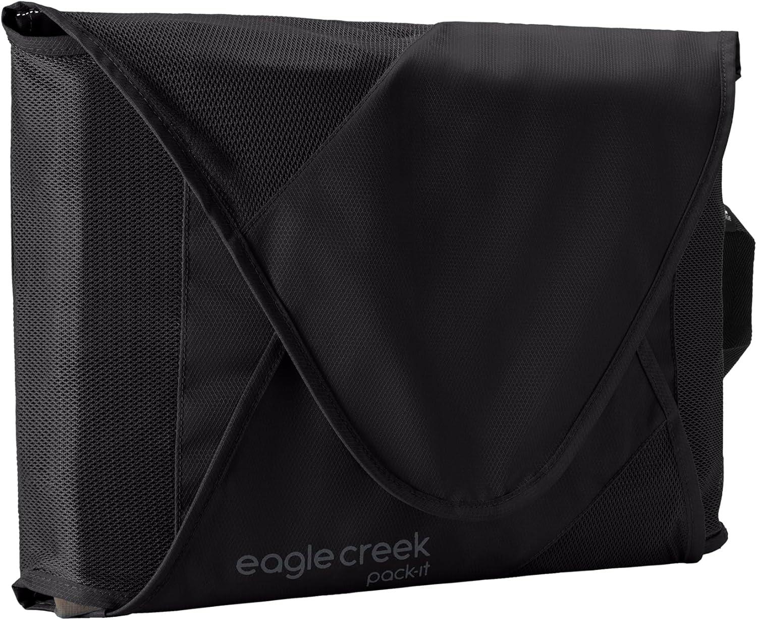 imageEagle Creek PackIt Original Garment Folder Travel Garment Bag with Compression Wings to Maximize Luggage Space Convenient Top Handle Quick Drying Material Willow Green LargeBlack