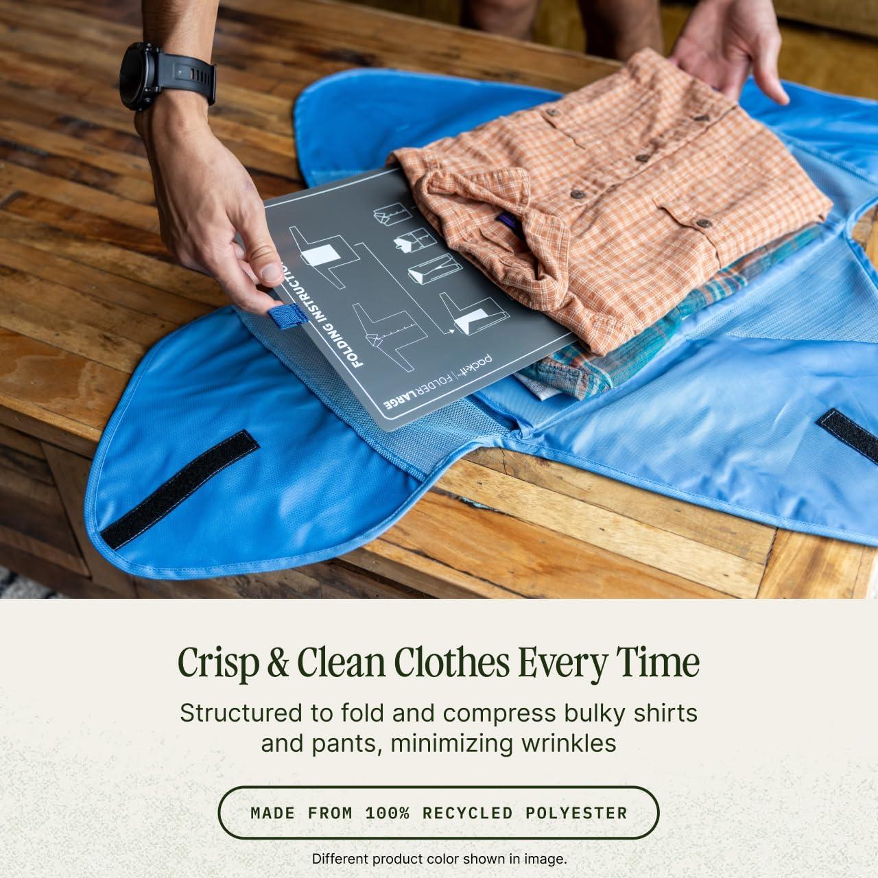 imageEagle Creek PackIt Original Garment Folder Travel Garment Bag with Compression Wings to Maximize Luggage Space Convenient Top Handle Quick Drying Material Willow Green LargeGreen