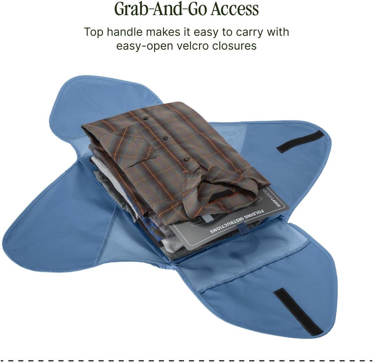 imageEagle Creek PackIt Original Garment Folder Travel Garment Bag with Compression Wings to Maximize Luggage Space Convenient Top Handle Quick Drying Material Willow Green LargeBlue Dawn