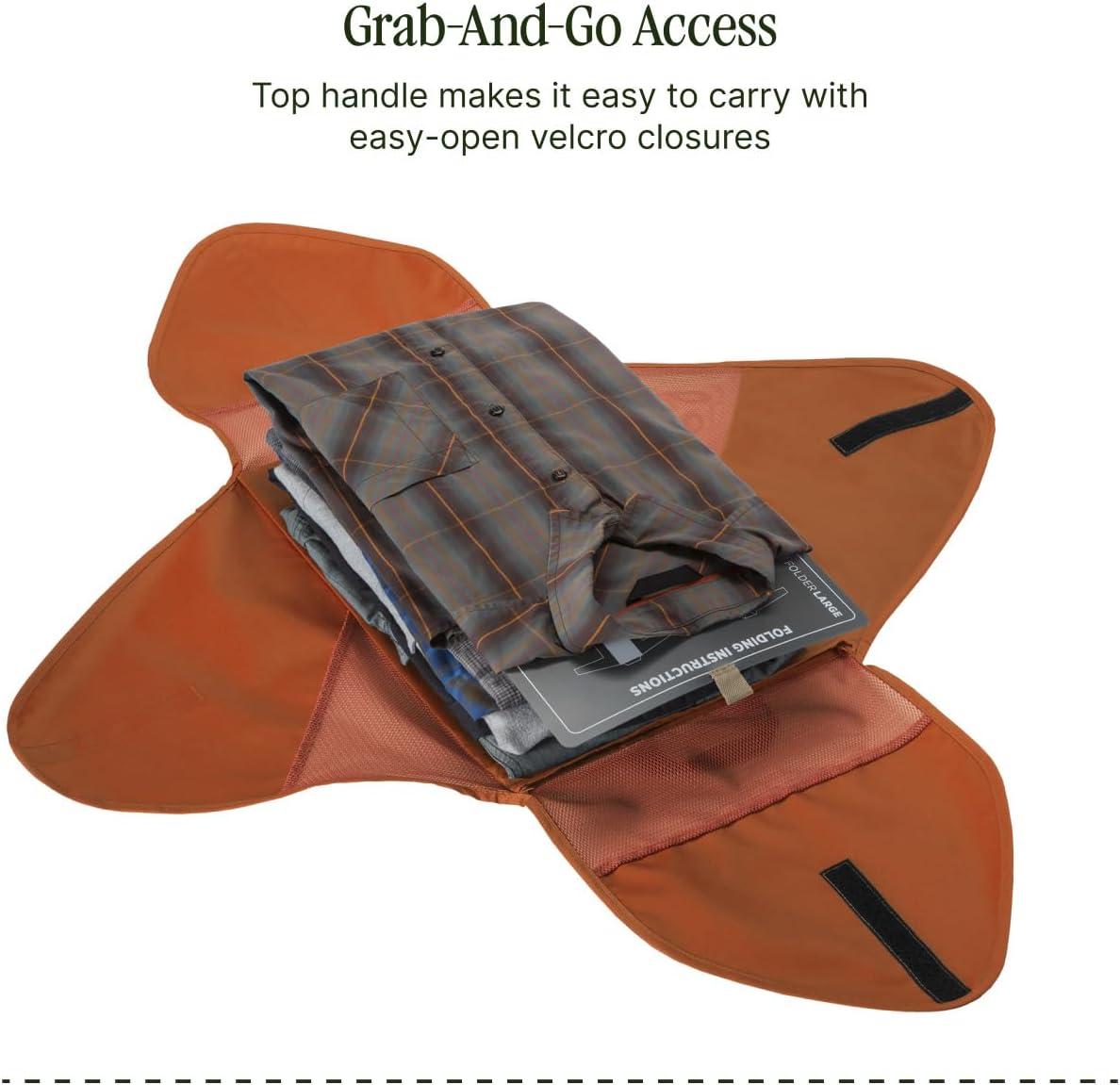 imageEagle Creek PackIt Original Garment Folder Travel Garment Bag with Compression Wings to Maximize Luggage Space Convenient Top Handle Quick Drying Material Willow Green LargeMandarin