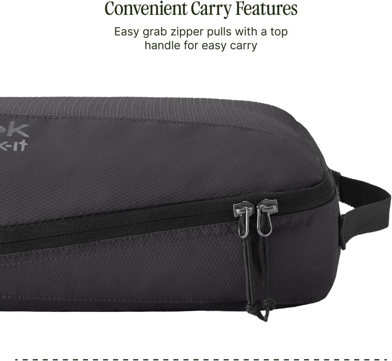 imageEagle Creek PackIt Reveal Cube Lightweight Packing Cubes for Optimizing Luggage Space Easy to Carry Translucent Fabric WaterResistant Easy Grab Zipper Medium Blue DawnBlack