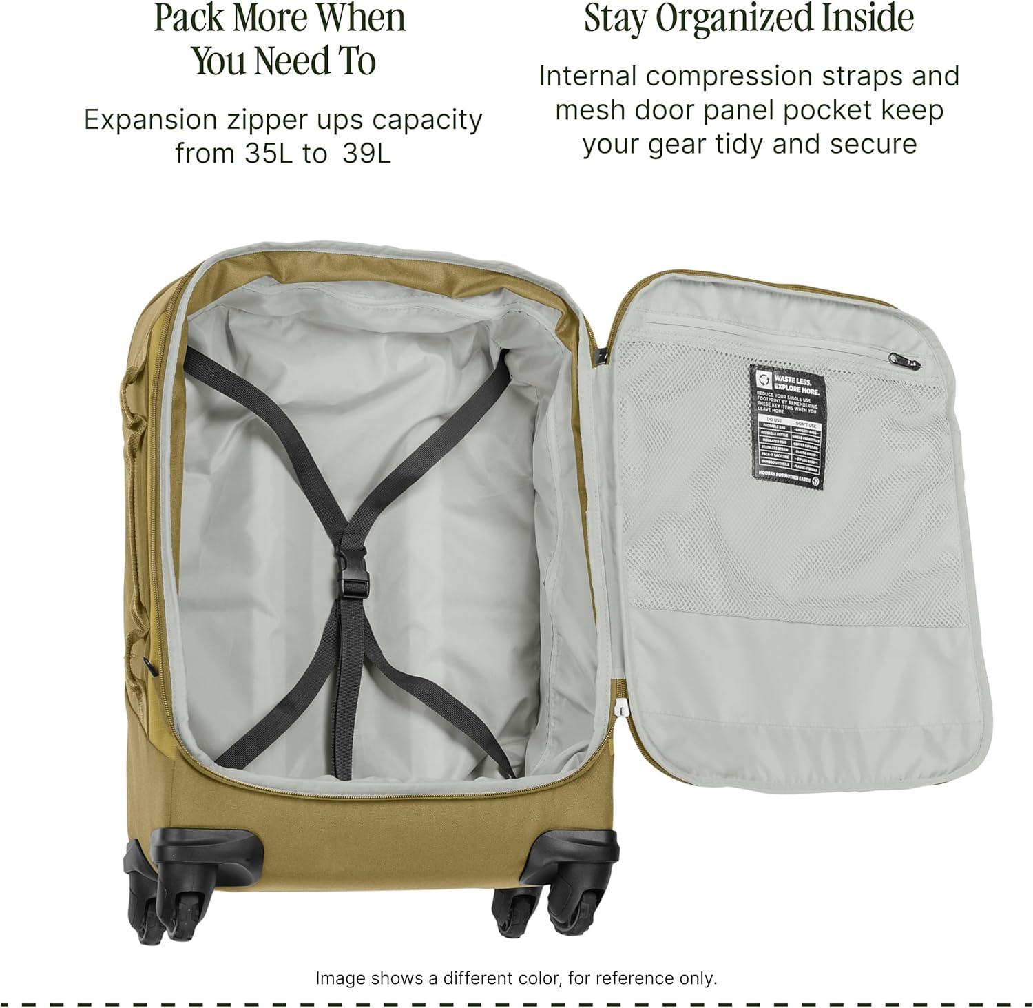 imageeagle creek Expanse 4Wheel 215quot International CarryOn Luggage FourWheel CarryOn Luggage for Easy Travel Lockable Zippers Expandable Main Compartment Telescoping Handles Pilot BlueMidnight Black