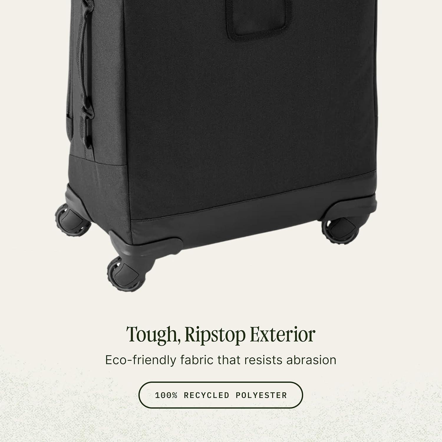 imageeagle creek Expanse 4Wheel 215quot International CarryOn Luggage FourWheel CarryOn Luggage for Easy Travel Lockable Zippers Expandable Main Compartment Telescoping Handles Pilot BlueMidnight Black