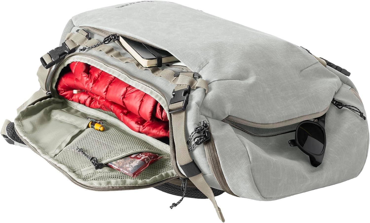 imageeagle creek Explore Backpack Adventure Travel Backpack for Hiking Comfortable Shoulder Straps Easy Access Compartments Reinforced Grab Handles Removable Hip Belt Storm Grey 26LStorm Grey