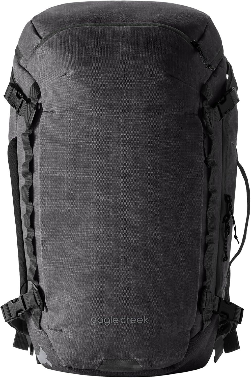 imageeagle creek Explore Backpack Adventure Travel Backpack for Hiking Comfortable Shoulder Straps Easy Access Compartments Reinforced Grab Handles Removable Hip Belt Storm Grey 26LBlack