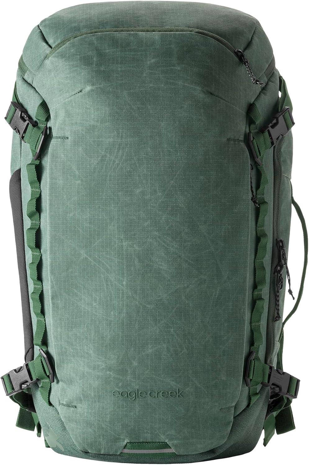 imageeagle creek Explore Backpack Adventure Travel Backpack for Hiking Comfortable Shoulder Straps Easy Access Compartments Reinforced Grab Handles Removable Hip Belt Storm Grey 26LGrass Green