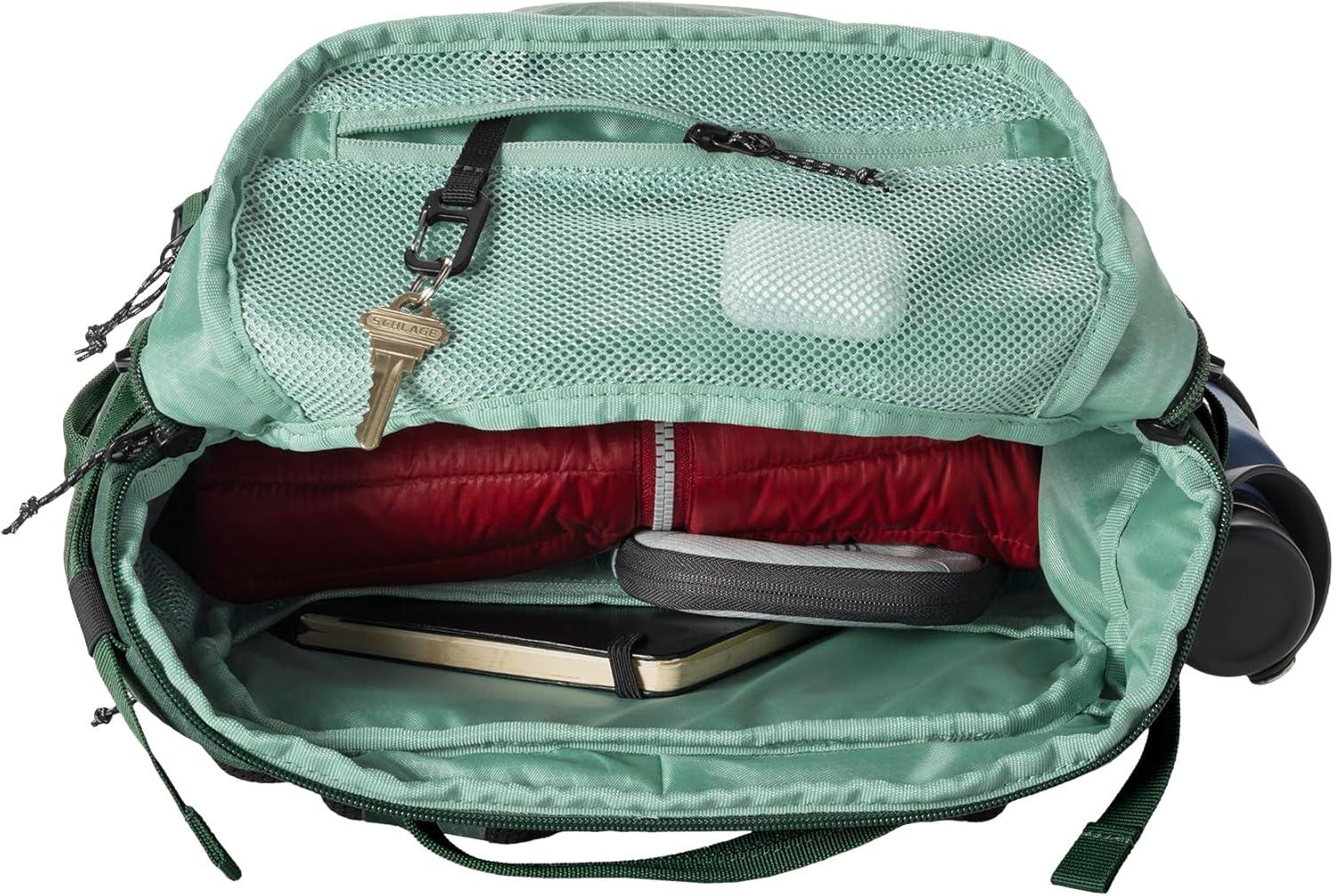 imageeagle creek Explore Backpack Adventure Travel Backpack for Hiking Comfortable Shoulder Straps Easy Access Compartments Reinforced Grab Handles Removable Hip Belt Storm Grey 26LGrass Green