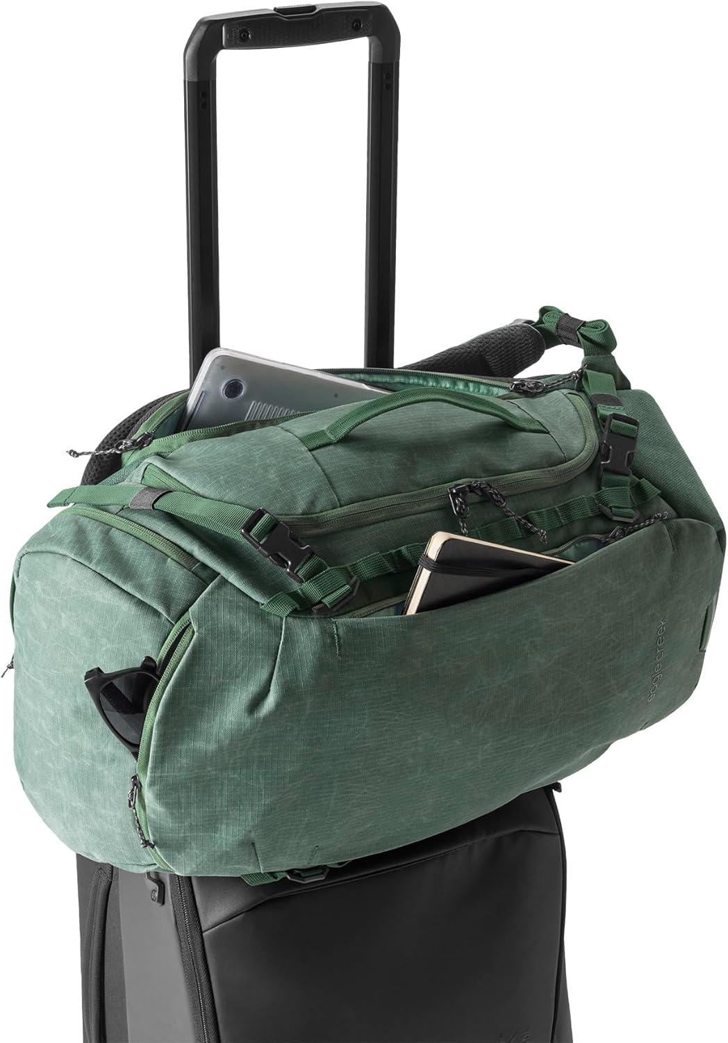 imageeagle creek Explore Backpack Adventure Travel Backpack for Hiking Comfortable Shoulder Straps Easy Access Compartments Reinforced Grab Handles Removable Hip Belt Storm Grey 26LGrass Green