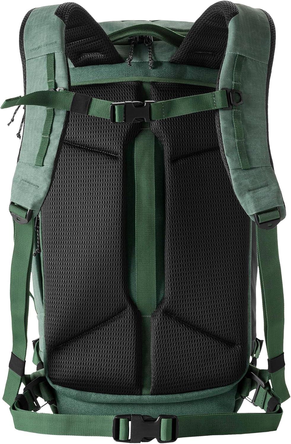 imageeagle creek Explore Backpack Adventure Travel Backpack for Hiking Comfortable Shoulder Straps Easy Access Compartments Reinforced Grab Handles Removable Hip Belt Storm Grey 26LGrass Green