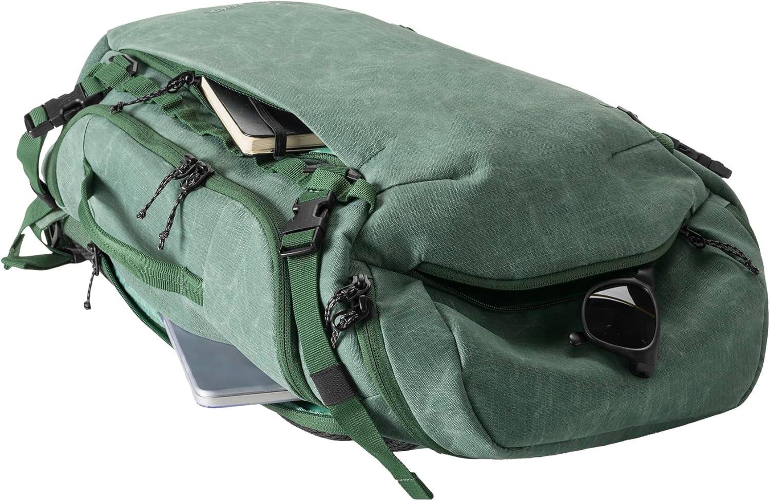 imageeagle creek Explore Backpack Adventure Travel Backpack for Hiking Comfortable Shoulder Straps Easy Access Compartments Reinforced Grab Handles Removable Hip Belt Storm Grey 26LGrass Green