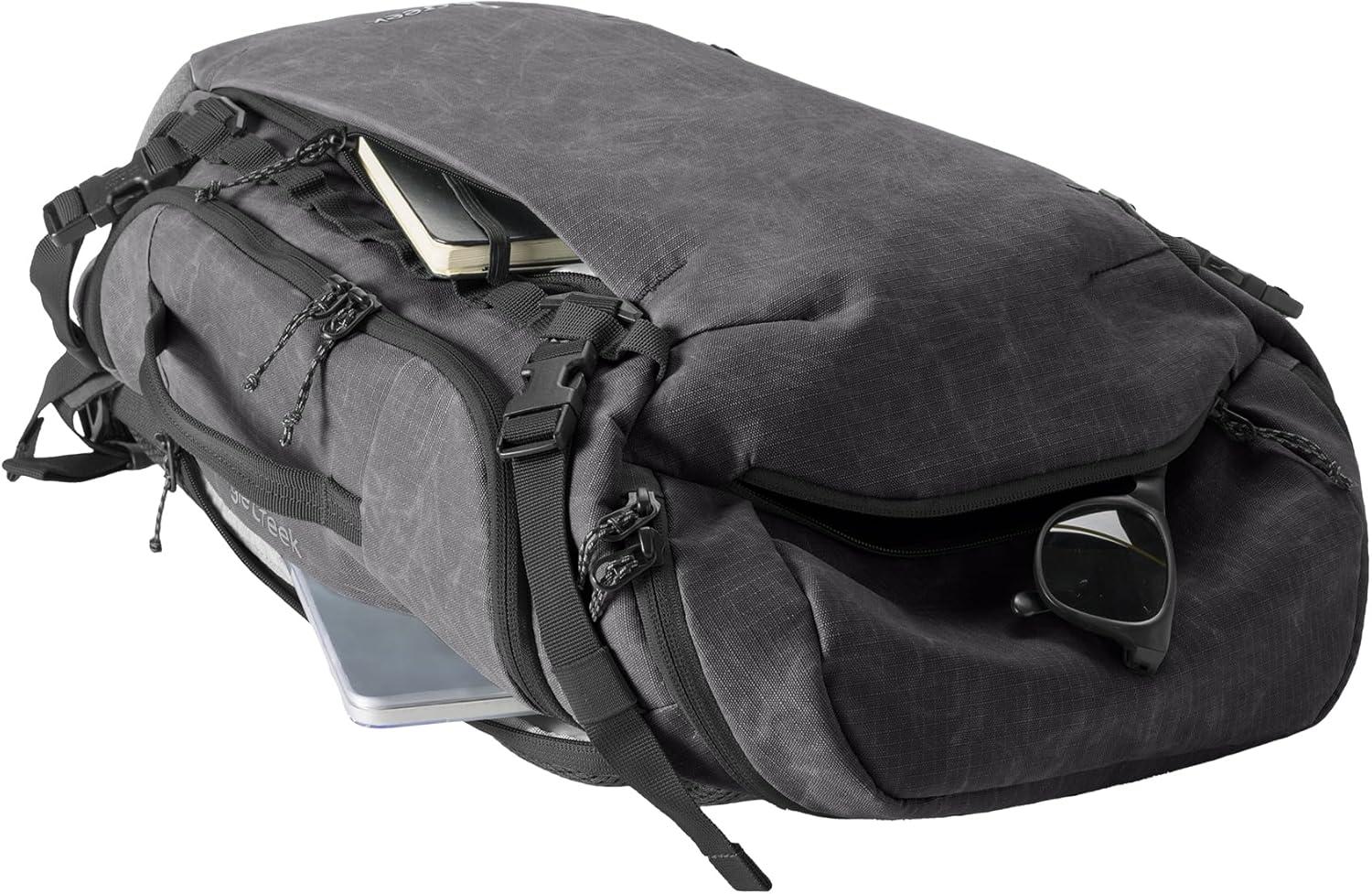 imageeagle creek Explore Backpack Adventure Travel Backpack for Hiking Comfortable Shoulder Straps Easy Access Compartments Reinforced Grab Handles Removable Hip Belt Storm Grey 26LBlack