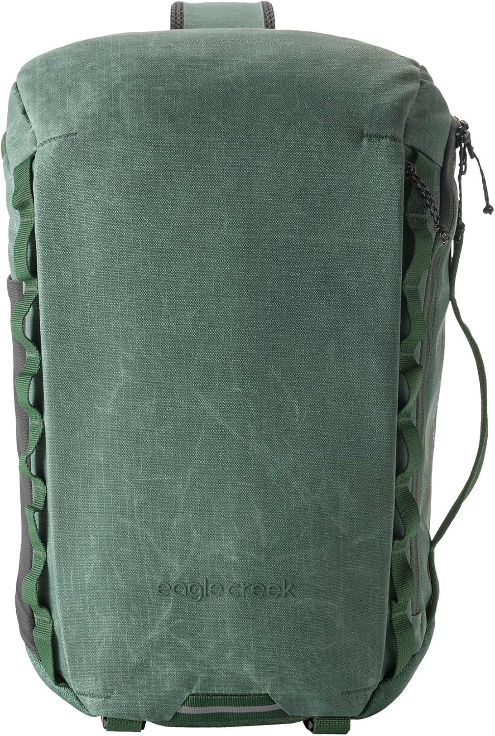 imageeagle creek Explore Sling Pack Compact Crossbody Sling Bag With Cushioned Back Panel Reinforced Side Grab Handle ampamp Stretchy Mesh Side Pockets Travel Accessories BlackGrass Green