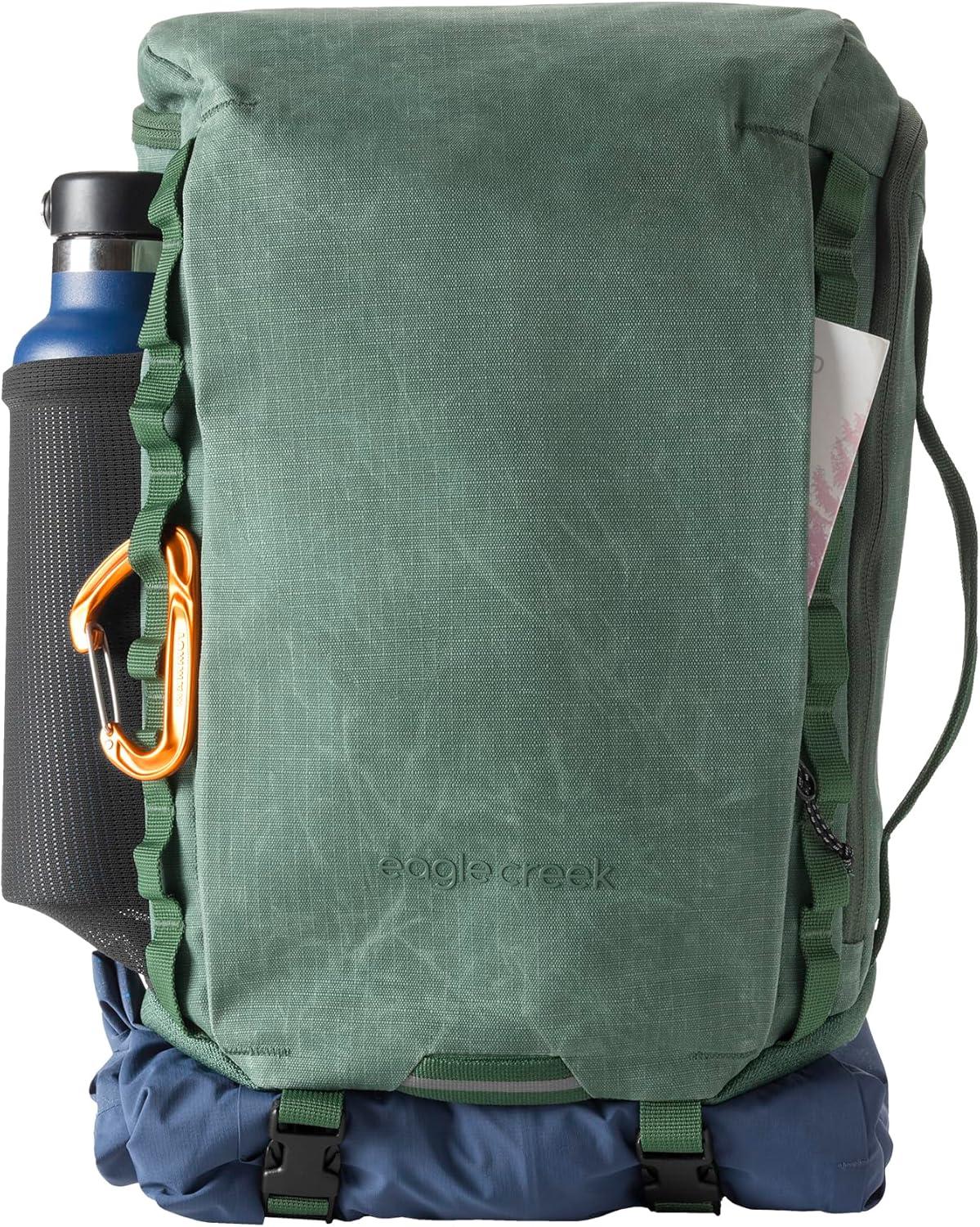 imageeagle creek Explore Sling Pack Compact Crossbody Sling Bag With Cushioned Back Panel Reinforced Side Grab Handle ampamp Stretchy Mesh Side Pockets Travel Accessories BlackGrass Green