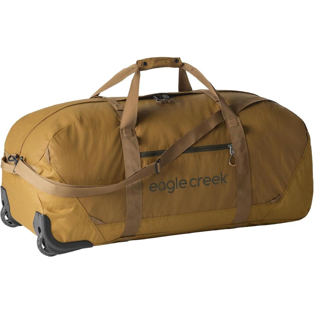 imageEagle Creek No Matter What Rolling Duffel Durable Rolling Bag for Travel Adjustable Shoulder Strap Heavy Duty Wheels Lockable Zippers Multiple Carry Options 130L Safari BrownSafari Brown