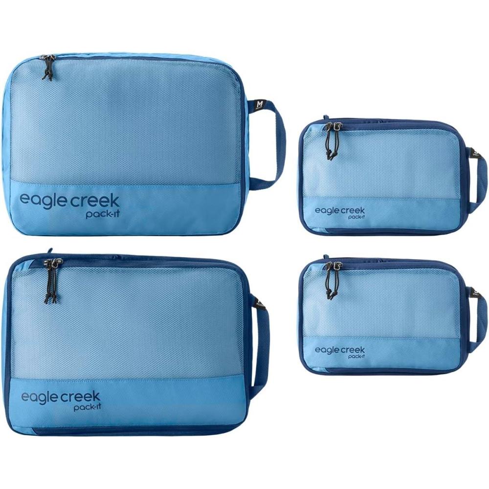 imageEagle Creek PackIt Isolate CarryOn Set Compact Compression Cube Set for Optimizing Luggage Space Convenient Top Handle Internal Storage Divider WaterResistant Washable Blue DawnBlue