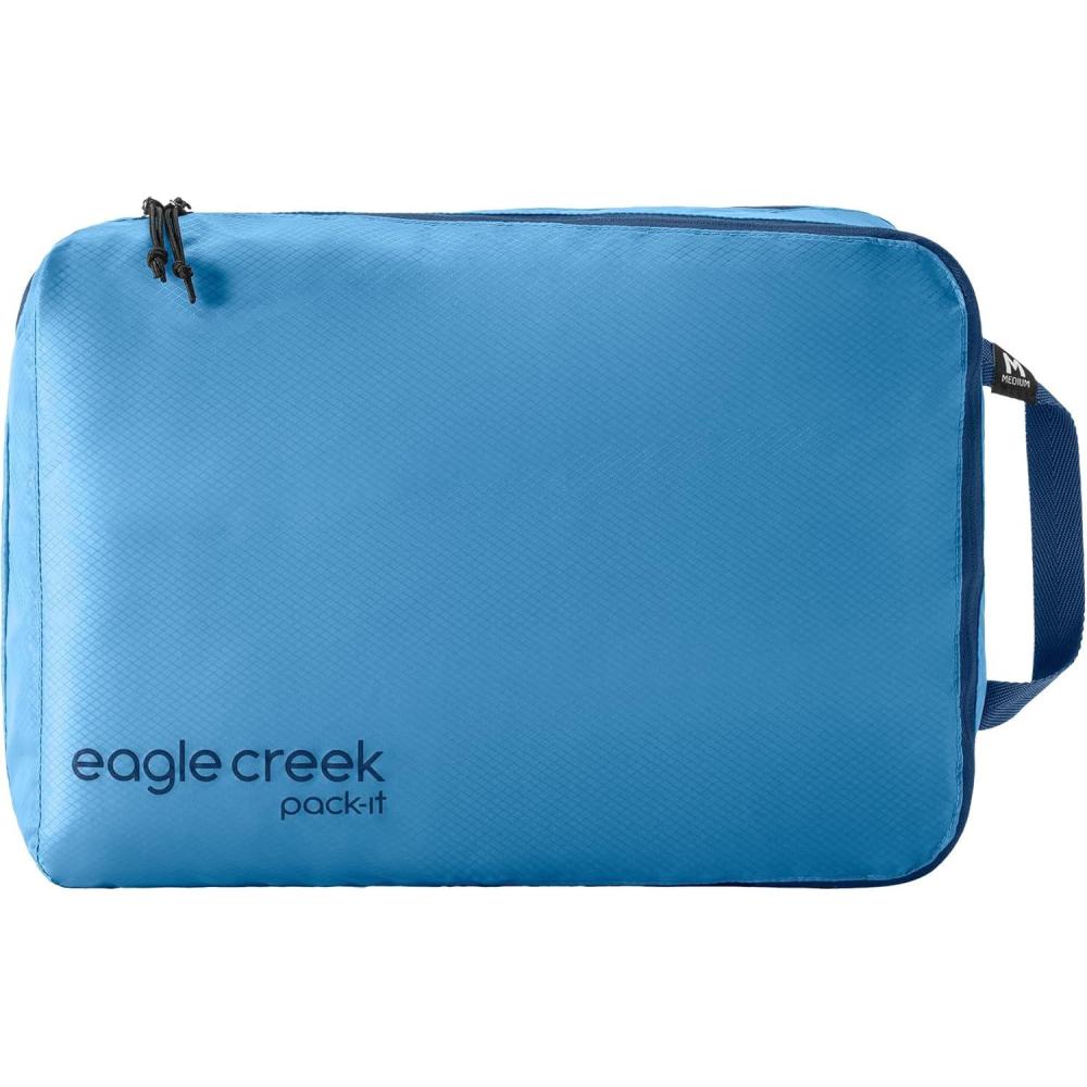 imageEagle Creek PackIt Isolate CleanDirty Packing Cube Dual Compartment Packing Cubes for Optimizing Luggage Space Lightweight Recycled Fabric Washable Medium Blue DawnBlue Dawn