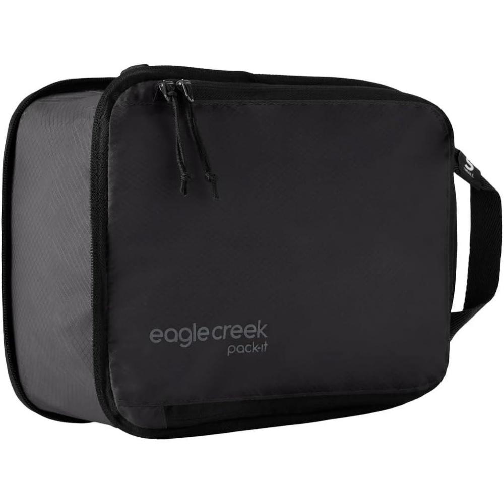 imageEagle Creek PackIt Isolate Compression Cube Lightweight Compression Cube for Optimizing Luggage Space EasyGrab Zipper Convenient Top Handle Recycled Materials MediumBlack Isolate New