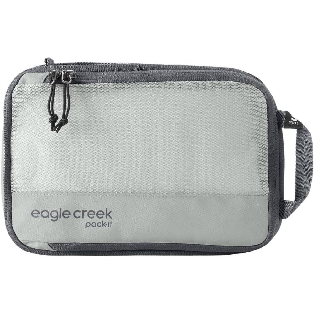imageEagle Creek PackIt Isolate Compression Cube Lightweight Compression Cube for Optimizing Luggage Space EasyGrab Zipper Convenient Top Handle Recycled Materials MediumStorm Grey