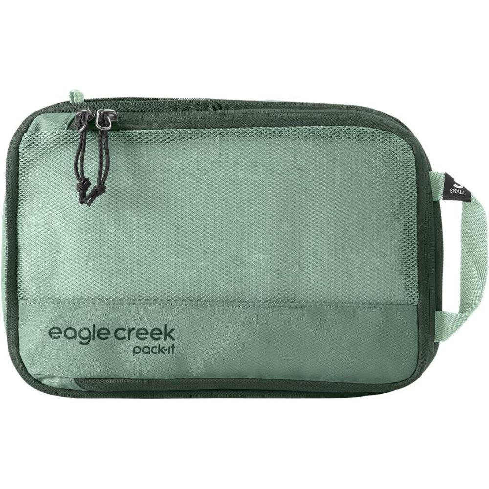 imageEagle Creek PackIt Isolate Compression Cube Lightweight Compression Cube for Optimizing Luggage Space EasyGrab Zipper Convenient Top Handle Recycled Materials MediumWillow Green