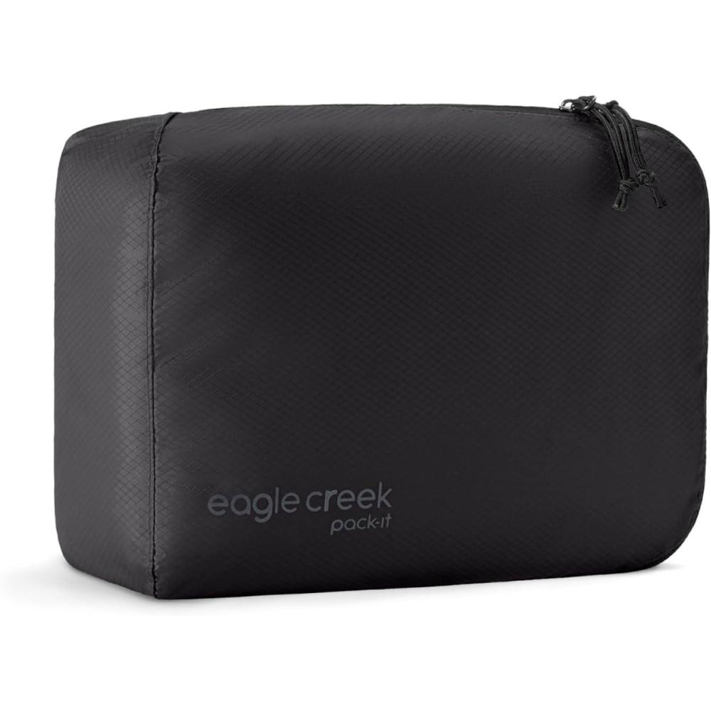 imageEagle Creek PackIt Isolate Cube Lightweight Clothes Packing Cube for Maximizing Luggage Space Angled Zippered Opening Convenient Top Handle WaterResistant Small MandarinBlack