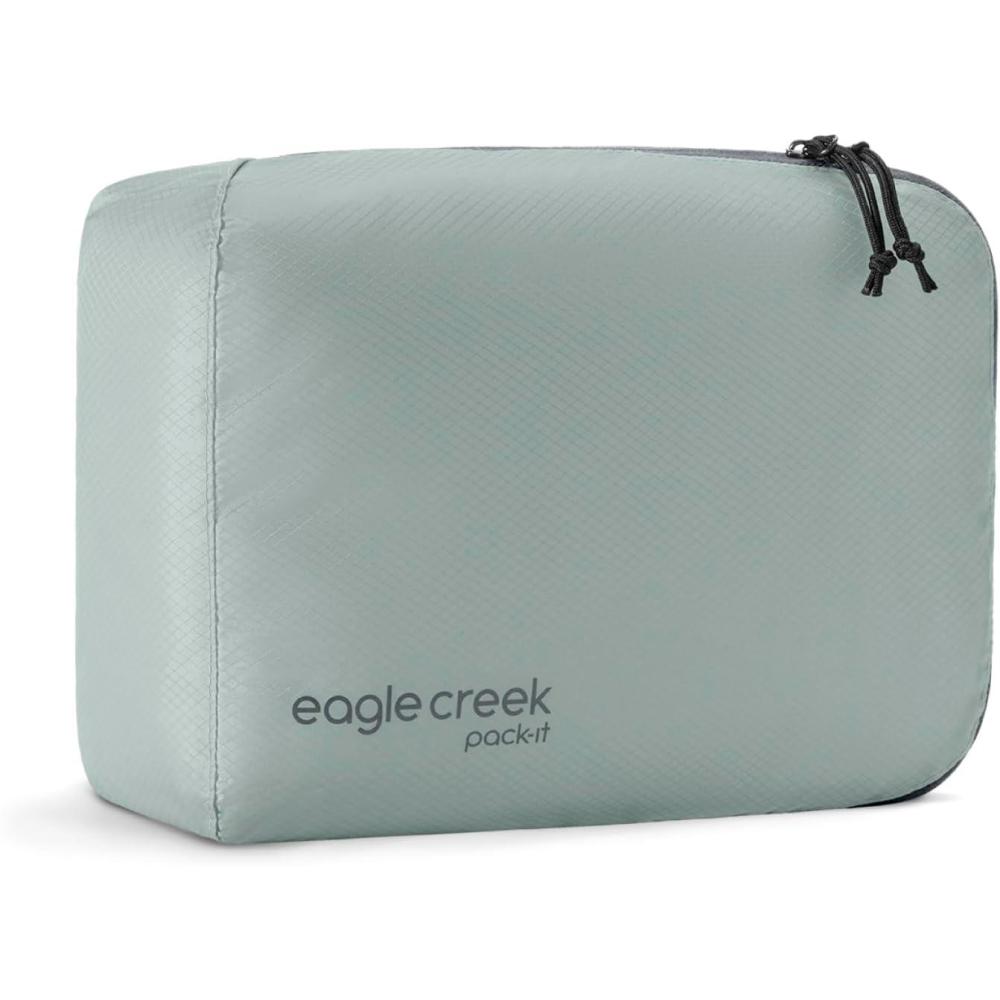 imageEagle Creek PackIt Isolate Cube Lightweight Clothes Packing Cube for Maximizing Luggage Space Angled Zippered Opening Convenient Top Handle WaterResistant Small MandarinStorm Grey